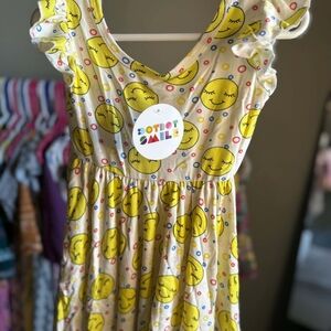 Dot Dot Smile Yellow Smiley Face Cotton Dress